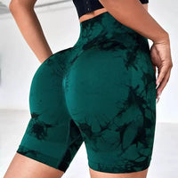 Tie-Dye High Waist Lifting Women's Yoga Shorts