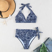 Sexy Fashion Comfortable Vintage Print High Waist Women's Bikini Swimsuit