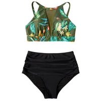 Sexy Mesh Hollow Out Top & High Waist Bikini Women's Swimsuit