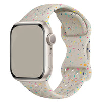 Original Apple Watch Sport Band Ultra2 49mm 46 45mm 44mm 42mm Colored Particles Rubber Band for IWatch 10 9 8 7 6 5 SE