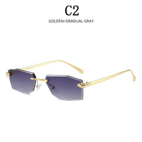 Designer Luxe Square Rimless UV400 Protection Women's Sunglasses