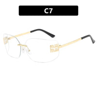 Luxury Retro Frameless Design UV400 Protection Women's Fashion Sunglasses