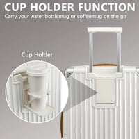 Stylish 20 inch Carry-on Suitcase - Expandable Lightweight Durable, with Cup Holder, TSA Lock, Spinner Wheels