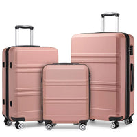 Modern Design 3 Piece Hard Shell Luggage Set - Expandable and Lightweight with Spinner Wheels TSA Lock