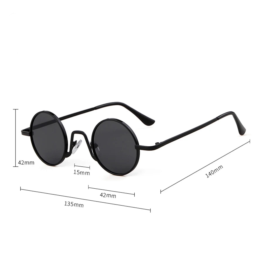 Retro Skinny Round Steampunk Designer SP152 Unisex Sunglasses