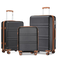 Modern Design 3 Piece Hard Shell Luggage Set - Expandable and Lightweight with Spinner Wheels TSA Lock