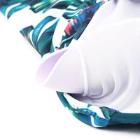 Beautiful Appliques Deep V-Neck Push Up Tummy Control Monokini Swimsuit