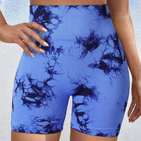 Tie-Dye High Waist Lifting Women's Yoga Shorts