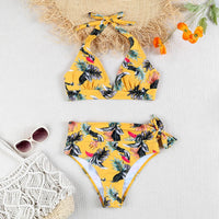 Sexy Fashion Comfortable Vintage Print High Waist Women's Bikini Swimsuit
