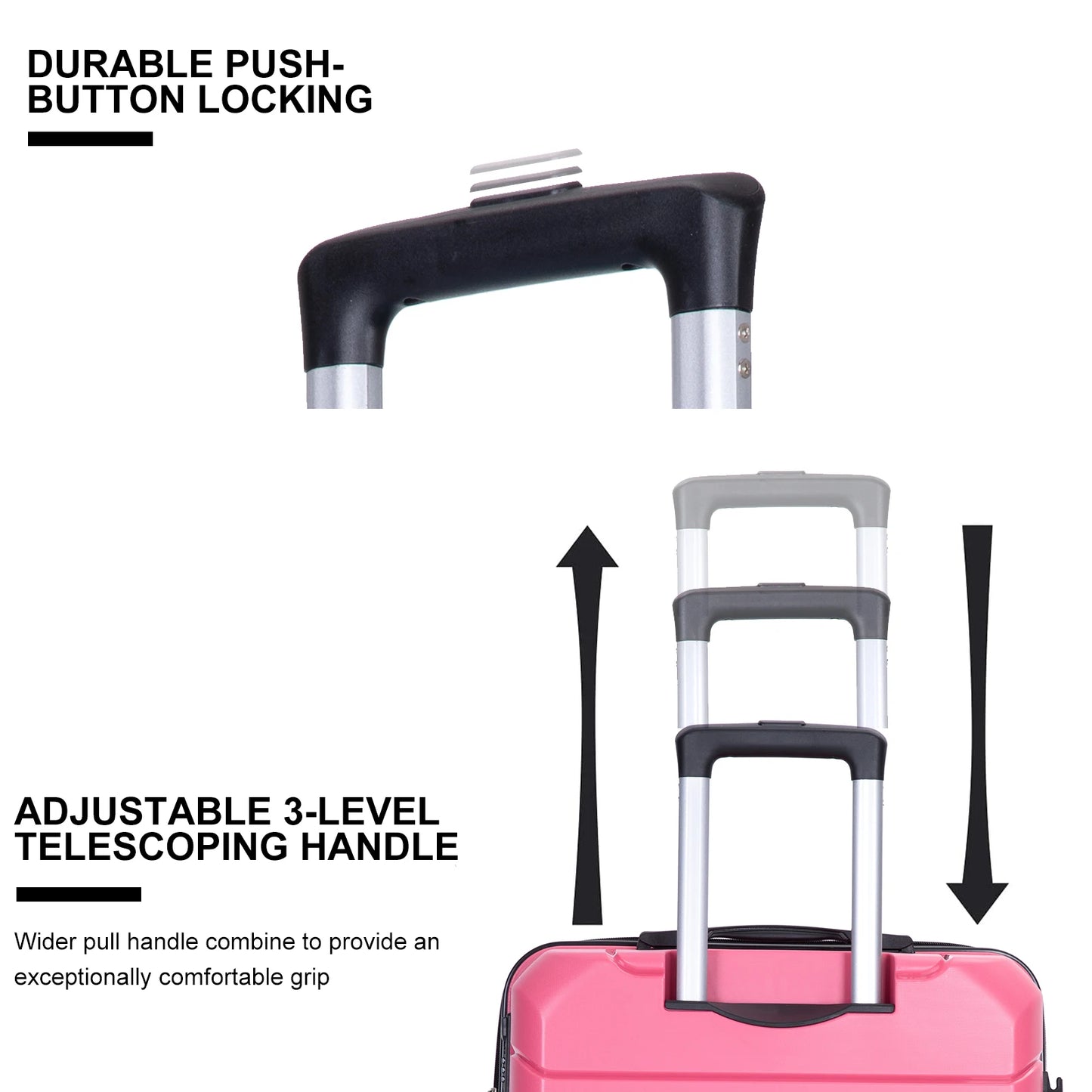 Travelhouse Hardshell Suitcase Sets - Lightweight Suitcase With TSA Lock, 3-Piece Set (20/24/28)