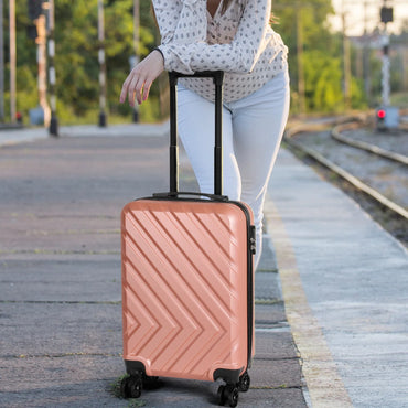 Sleek Stylish Carry-on Suitcase with 20" Handles, Spinner Wheels and TSA Lock