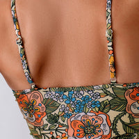 Sexy Vintage Floral Print High Waist Women's Bikini Swimsuit