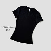 Cute Women's Seamless Short Sleeve Top & Gym Shorts Set