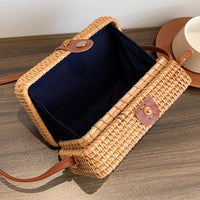 Square - Classic Handwoven Adjustable Strap Rattan Large-Capacity Durable Handbags