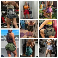 Tie-Dye High Waist Lifting Women's Yoga Shorts