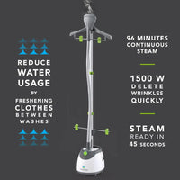 Full-Size Garment Steamer - Upright Freestanding Fabric Steam Cleaner with Detachable Water Tank