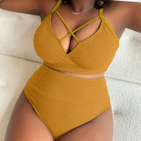 Sexy Plus Size High Waisted Women's Bikini Swimsuit