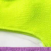 Sexy Neon One Shoulder Asymmetric Cutout Monokini Swimsuit