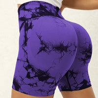 Tie-Dye High Waist Lifting Women's Yoga Shorts