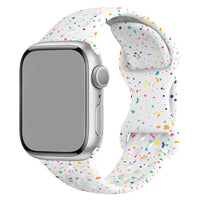 Original Apple Watch Sport Band Ultra2 49mm 46 45mm 44mm 42mm Colored Particles Rubber Band for IWatch 10 9 8 7 6 5 SE