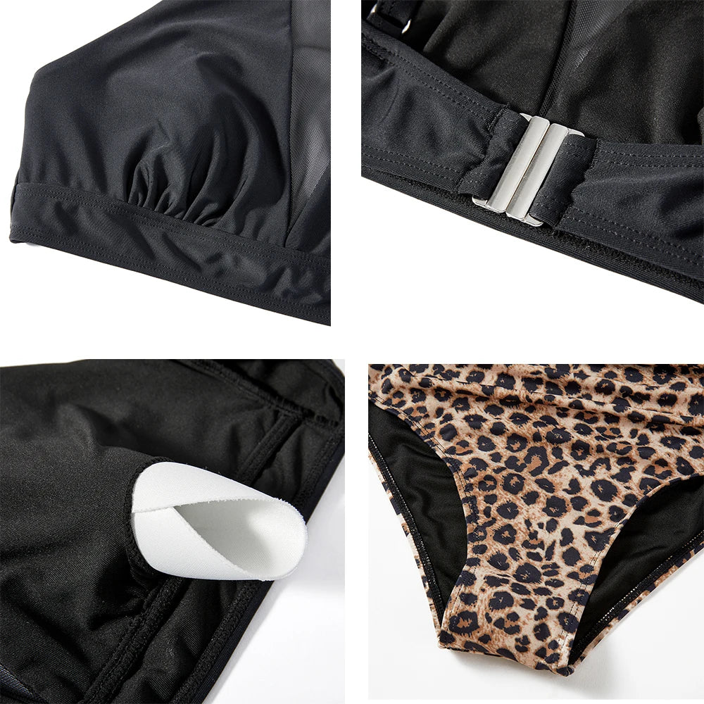 Sexy Mesh Hollow Out Top & High Waist Bikini Women's Swimsuit