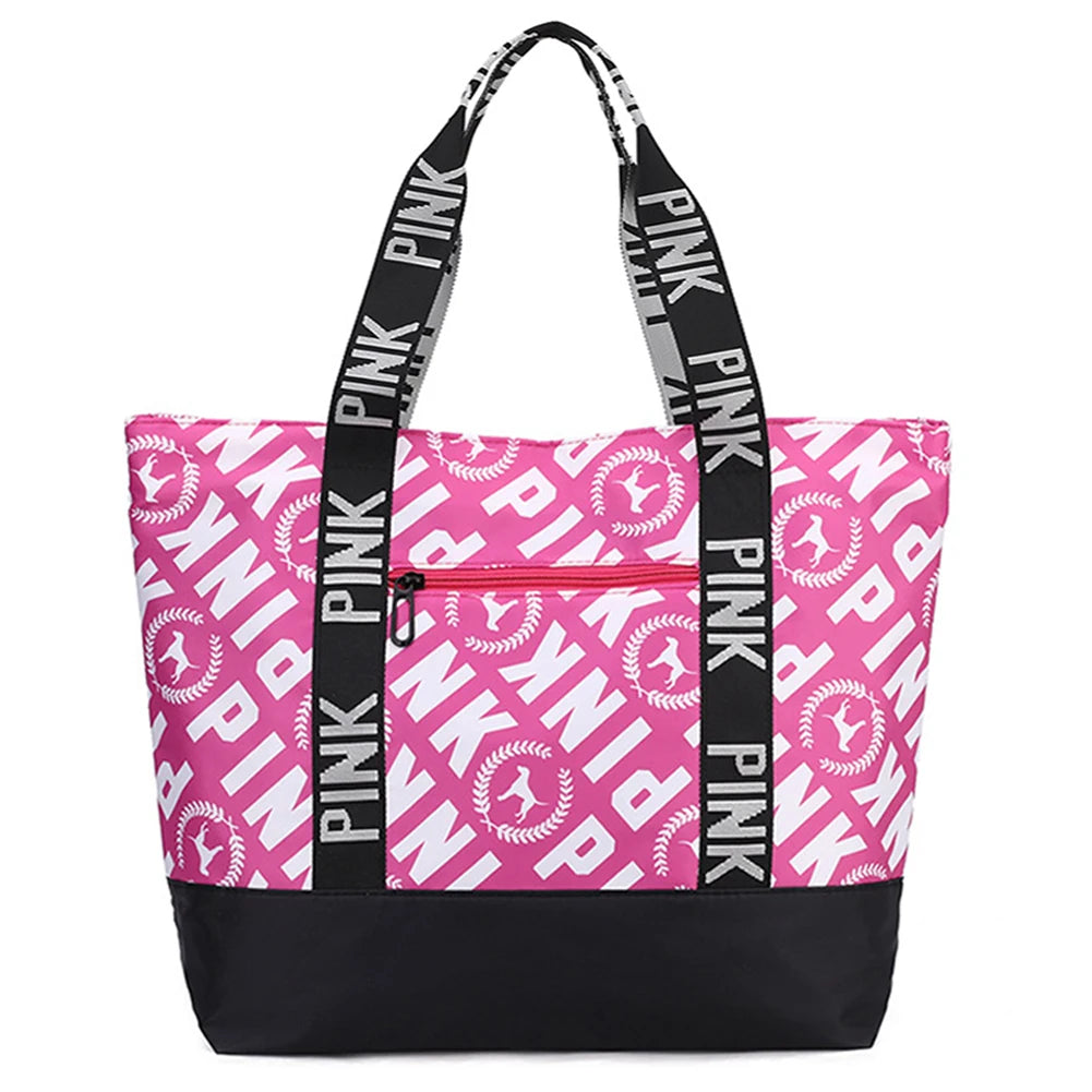 Cute Weekender Bag - Large Capacity Overnight Luggage Bag Zipper Closure Casual Shoulder Tote Bag