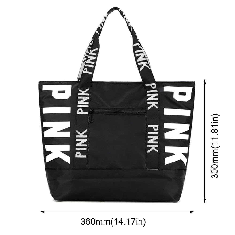 Cute Weekender Bag - Large Capacity Overnight Luggage Bag Zipper Closure Casual Shoulder Tote Bag