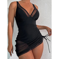 Sexy Solid Color & Patchwork Women's Coverup Monokini Swimsuit
