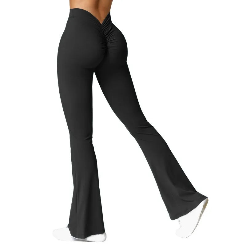 Sexy V-Back High Waist Scrunch Butt Bootcut Sports Yoga Pants