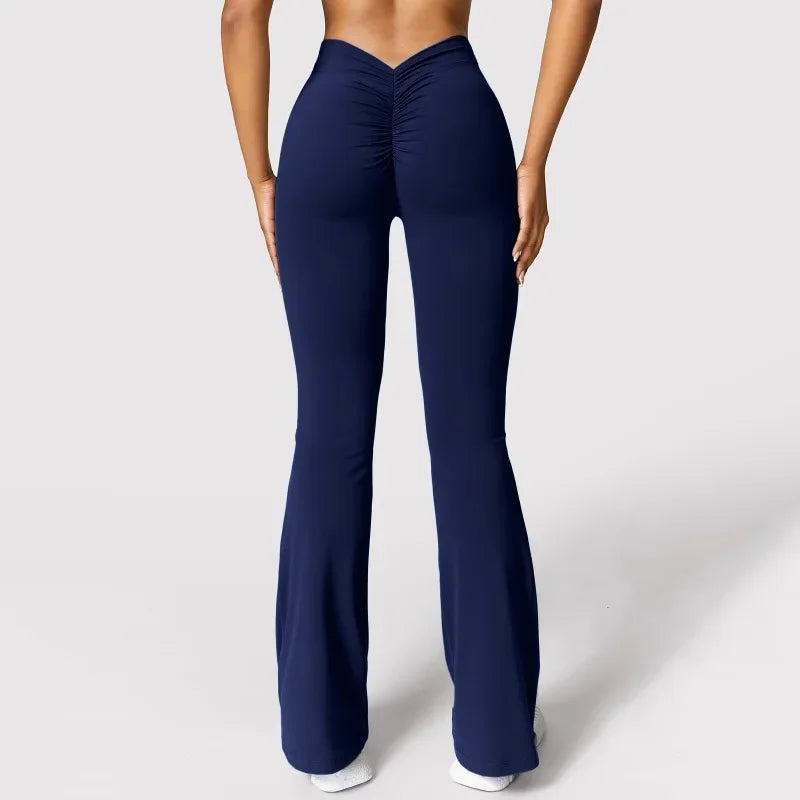Sexy V-Back High Waist Scrunch Butt Bootcut Sports Yoga Pants
