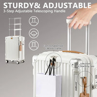 Stylish 20 inch Carry-on Suitcase - Expandable Lightweight Durable, with Cup Holder, TSA Lock, Spinner Wheels