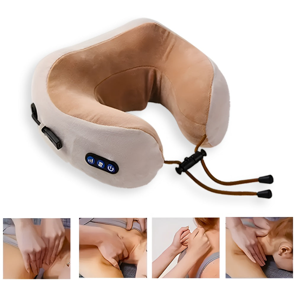 Convenient Multifunctional Electric Heating Massage Travel Neck Pillow Support