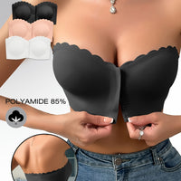 3 Pieces Multi-Colored Front Buckle Strapless Invisible Wrap Bra