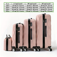 Beautiful 4pcs Hard Shell ABS Luggage Set with TSA Lock and Swivel Wheels, 14 Inches 20 Inches 24 Inches 28 Inches