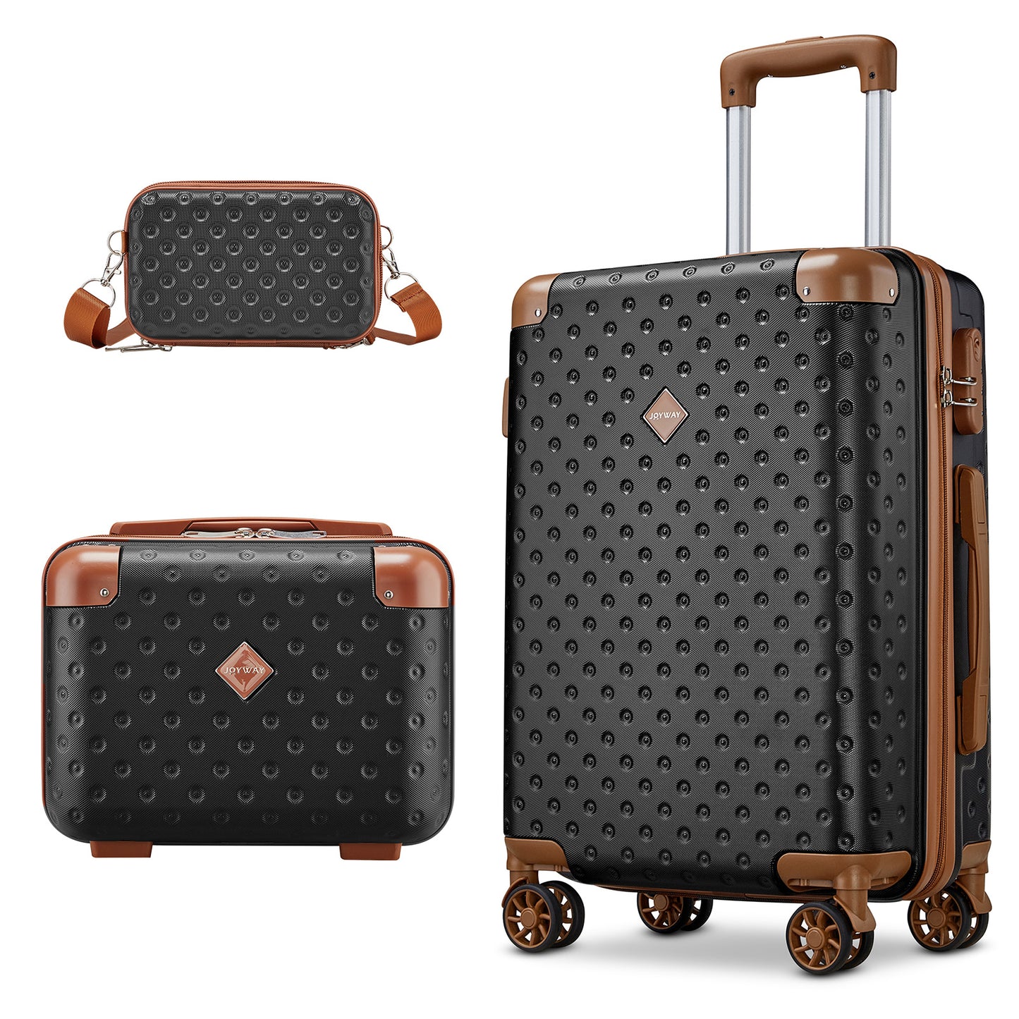 Classic Portable Travel Suitcase Set with Cosmetic Bag and Amenity Bag