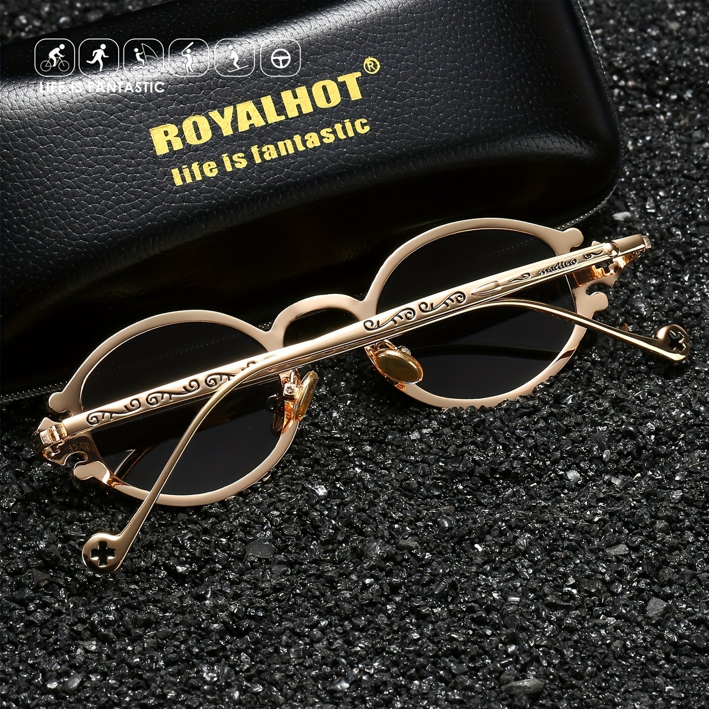 Elegant Retro Steampunk Round Polarized Unisex Sunglasses