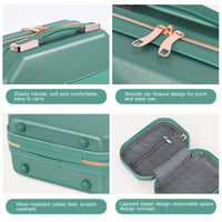 Beautiful 5Pcs Lightweight ABS Hardshell Luggage Sets with TSA Lock (12/14/ 20/24/ 28, Green)