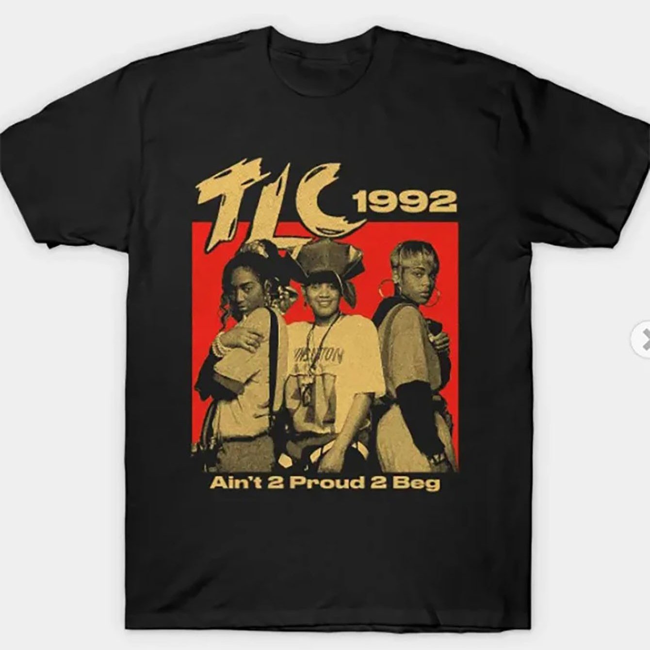 TLC 1992 Ain't 2 Proud 2 Beg  - 100% Cotton Graphic T-Shirt