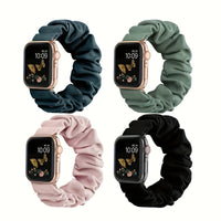 4pcs Nylon Elastic Scrunchy Loop iWatch Band - Ultra/SE/8/7/6/5/4/3/2/1 38/40/41/42/44/45/49mm