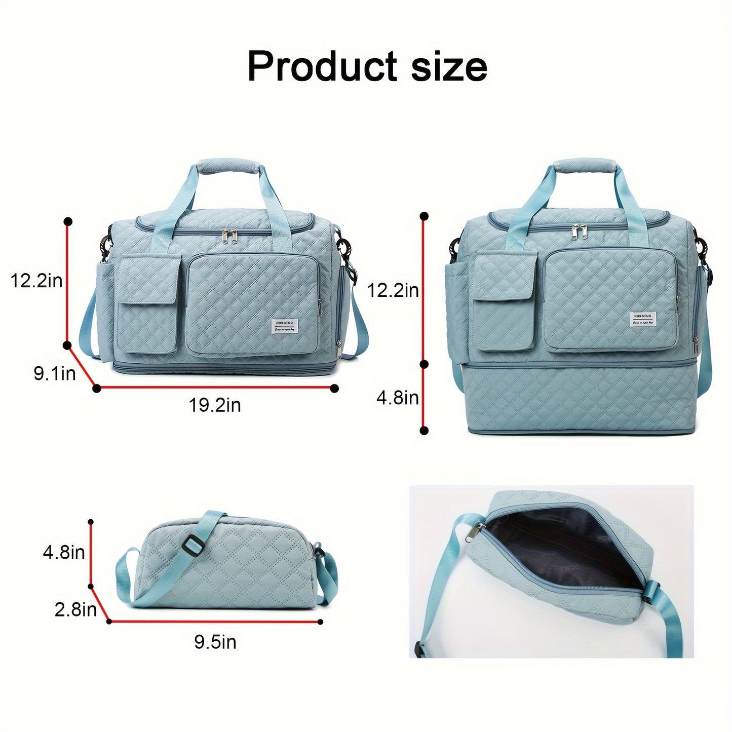 Stylish Weekender Travel Bag - Spacious, Waterproof, Extendable Duffle with Shoe Compartment