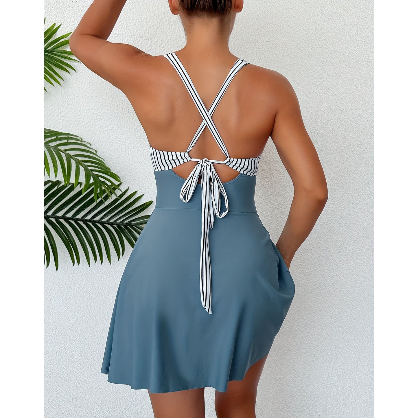 Stylish Comfy Design Skirt Style One-Piece Bikini Swimsuit