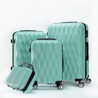 Beautiful 4pcs Hard Shell ABS Luggage Set with TSA Lock and Swivel Wheels, 14 Inches 20 Inches 24 Inches 28 Inches