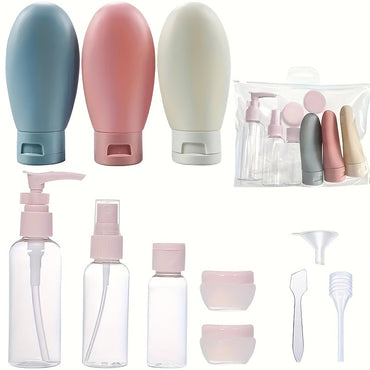 11pcs BPA-Free Refillable Travel Bottles Set - TSA Approved Leakproof Travel Essentials Kit