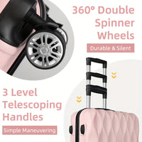 Beautiful 4pcs Hard Shell ABS Luggage Set with TSA Lock and Swivel Wheels, 14 Inches 20 Inches 24 Inches 28 Inches