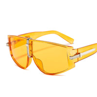Bright Vintage Punk Oversized Shield Luxury Sunglasses