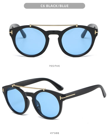 Retro Round Double Bridge Sunglasses