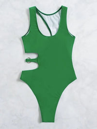 Alicia - Green Cutout Monokini Swimsuit