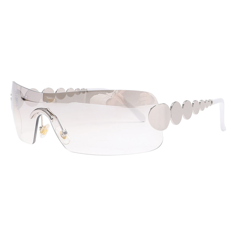 New Rimless Fashion Vintage Wrap Shield Sunglasses