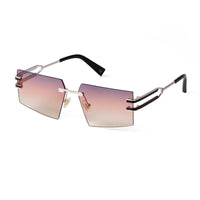 Unique Large Square Rimless Retro Sunglasses