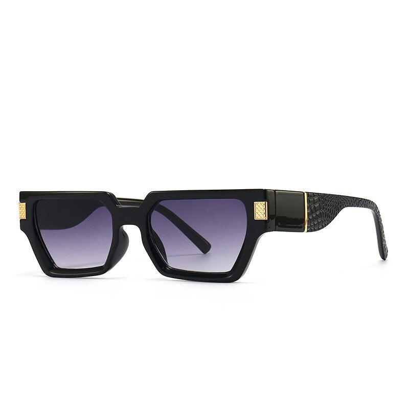 Trendy Designer Square Textured Temple Unisex Sunglasses